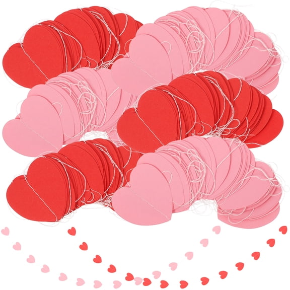 MEIBUTYUP 6-Piece Valentine’s Day Heart Garland Banner in Assorted Colors for Wedding, Party & Romantic Decorations