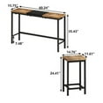 thumbnail image 3 of Mesa de comedor de cocina de diseño moderno, mesa de pub, mesa de comedor larga con 3 taburetes, diseño de taburete colgante conveniente, 3 of 5