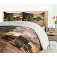 thumbnail image 5 of Ambesonne Desert Duvet Cover Set, Majestic Sky Palm Trees, 2-Calking, Blue Green Pale Brown, 5 of 7