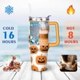 thumbnail image 4 of Happy Halloween Pumpkin Cup with Handle and Straws 40 oz Insulated Halloween Travel Cup Birthday Present for Women Girls Daughter Mom Gifts for Him/Her Coffee Mugs, 4 of 7