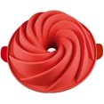 thumbnail image 3 of Silicone Cake Pan,cake Pan Non Stick,spiral Baking Pans,9 Inch(red), 3 of 5