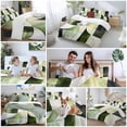 thumbnail image 5 of Abstract Geometric Art 4 Piece Duvet Cover Set Twin Size Watercolor Green Black Blend Soft Bedding Set Comforter Cover, 1 Duvet Cover 1 Flat Sheets and 2 Pillowcases, 5 of 9