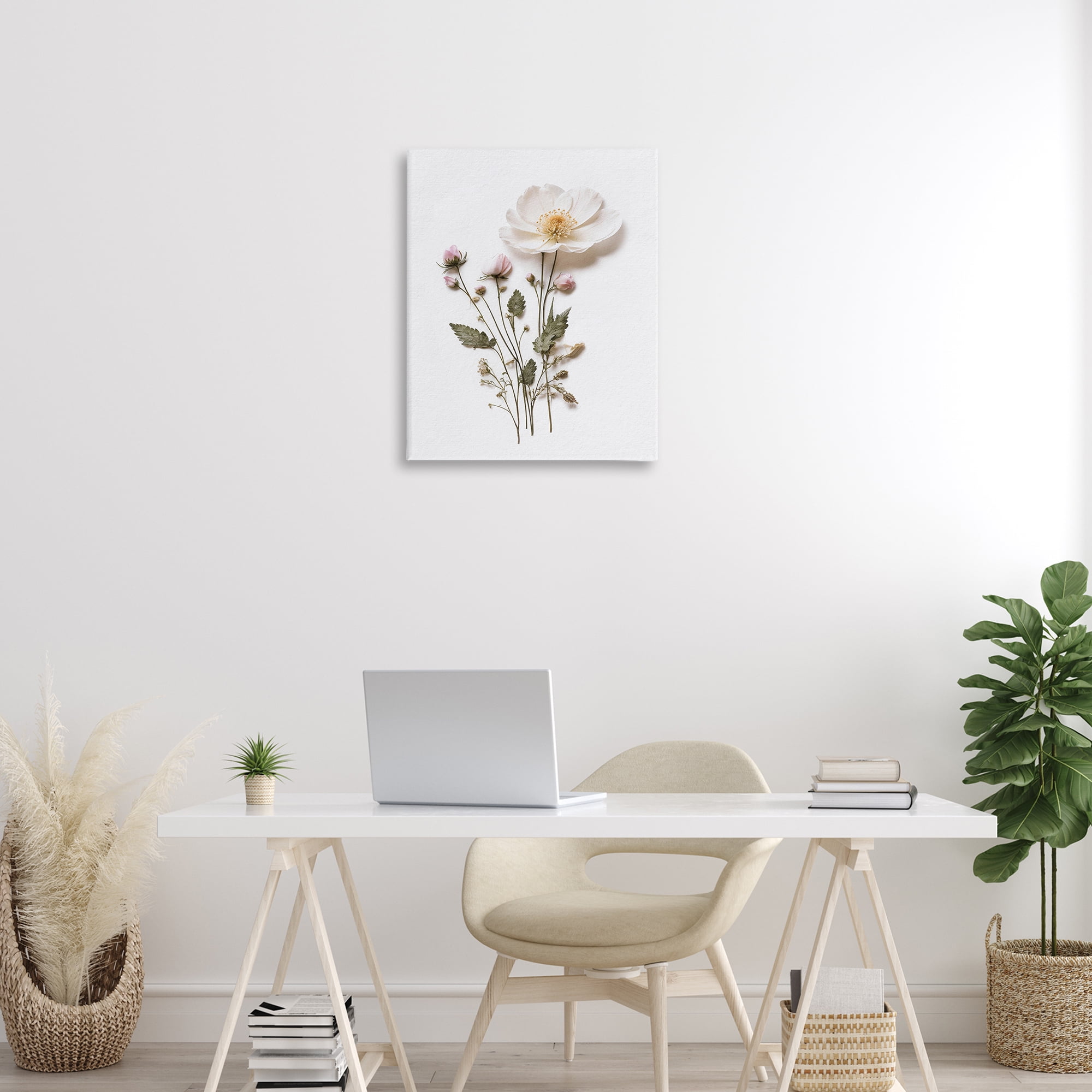 Simple Pressed Flowers Canvas Wall Art, design by Lettered and Lined