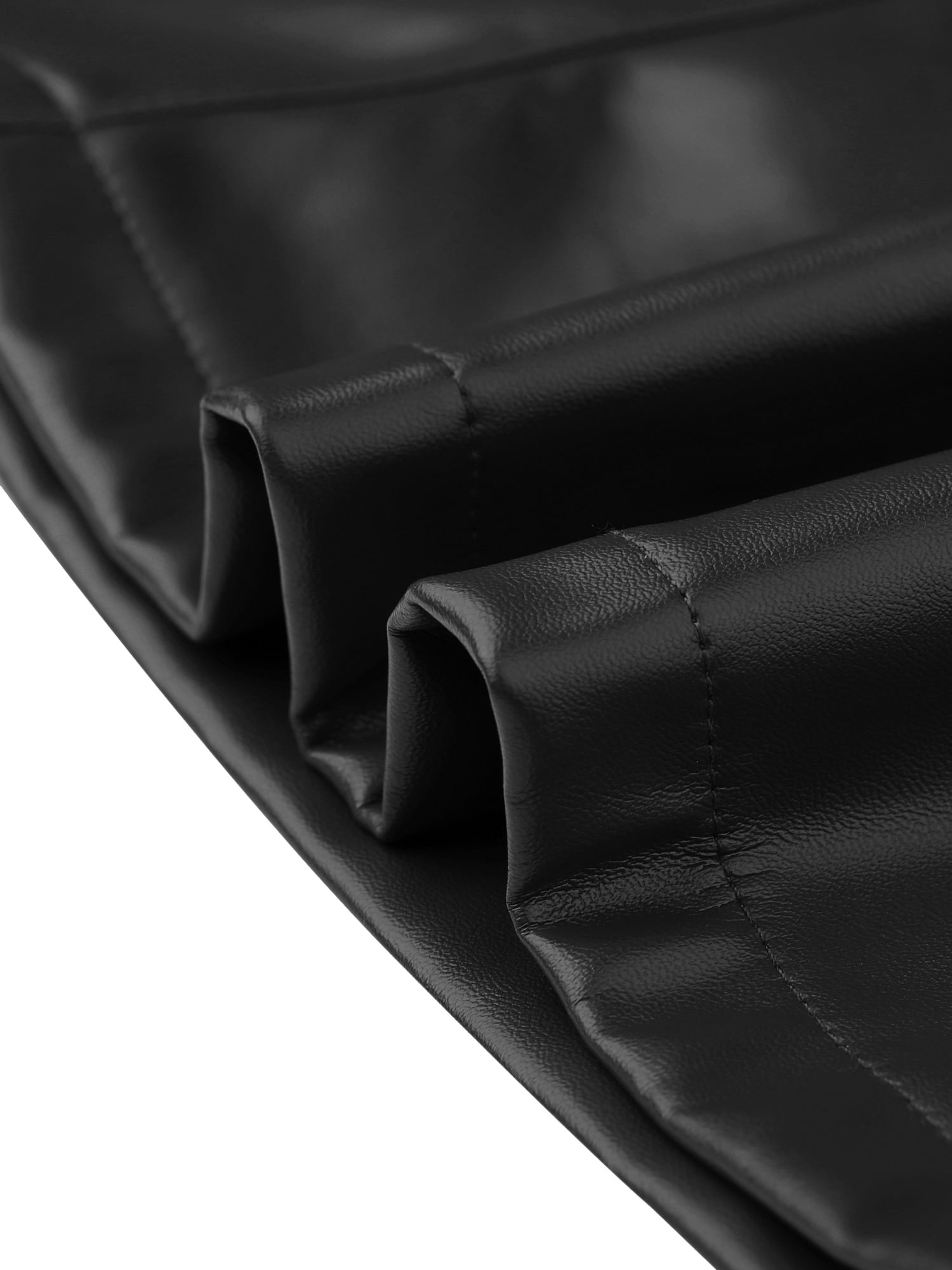 DARING DIVA Women A-Line High Waist PU Faux Leather Belted Midi Skirt XL Black