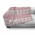 thumbnail image 3 of Nordic Soft Flannel Fleece Blanket, Winter Christmas Ornamental Illustration with Snowflakes Reindeers Animal Pattern, Cozy Plush for Indoor and Outdoor Use, 70" x 90", Coral White, by Ambesonne, 3 of 6