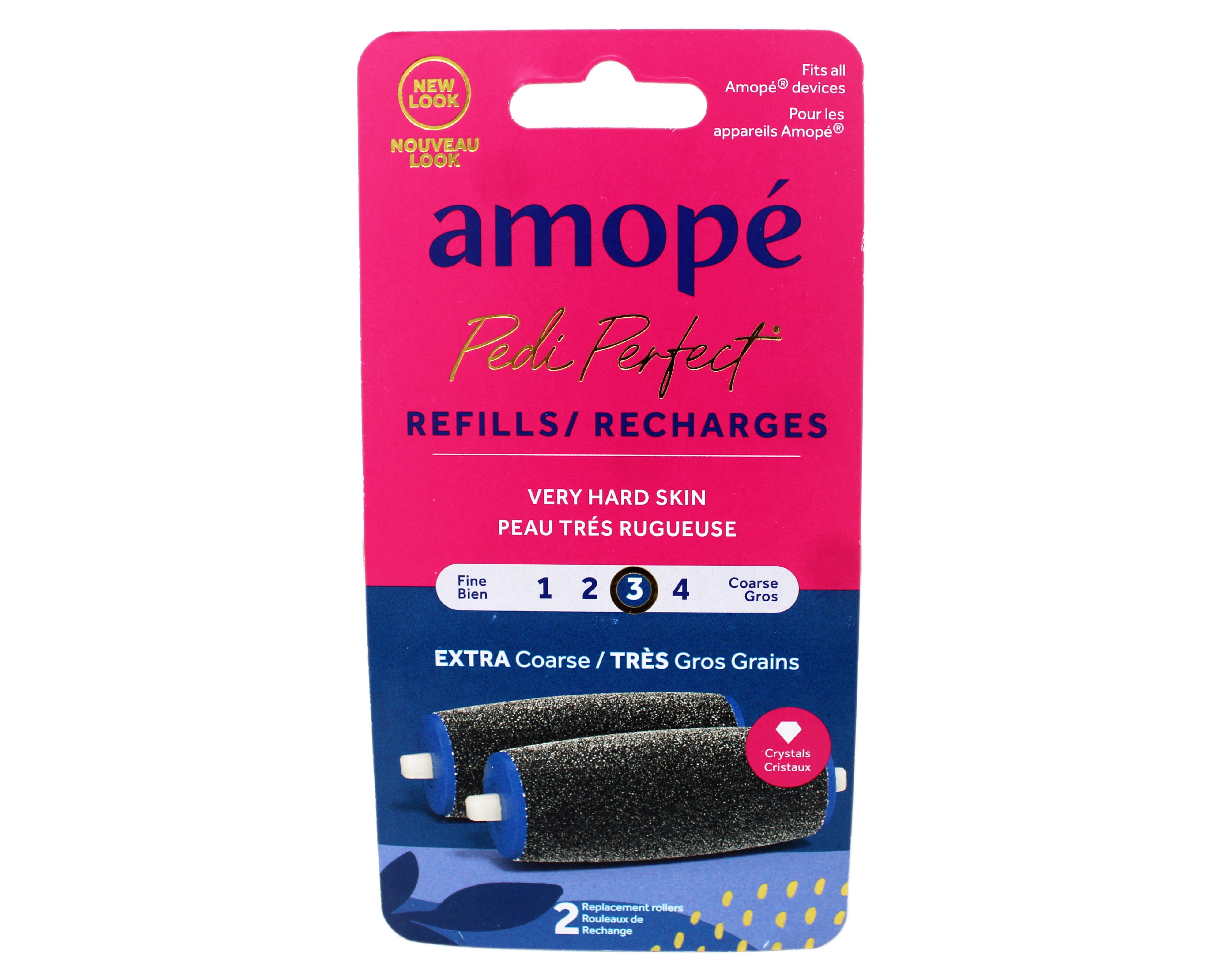 3 Pack - Amope Pedi Perfect Electric Callus Remover Foot File Roller Head Refills, Ultra Coarse 3, 2 Count