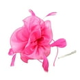 thumbnail image 3 of Baberdicy Hair Clips Hats for Women Fascinators Womens Flower Hat for Tea Party Cocktail Wedding Church Fascinators Hats for Women Hot Pink, 3 of 4
