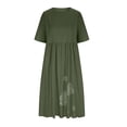 thumbnail image 3 of Vestido tipo camiseta Fartey 2025, casual, talla grande, verano con bolsillos, 3 of 7