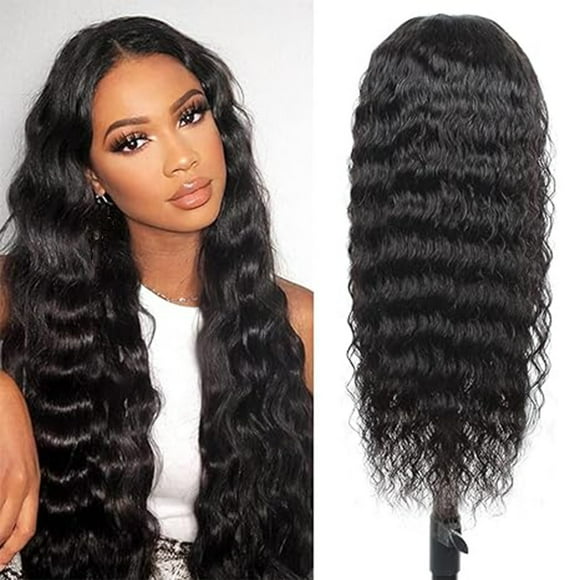TopLLC Wigs Chemical Fiber Wig Black Long Hair Small Curly Head Cover Matte High-Temperature Silk 25.5in Black curly hairpiece