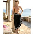 thumbnail image 6 of HAPPY BAY Men's Bath Trunk Casual Sarong Long Pareo Beach Wrap One Size Ebony, Plain Summer Vacation Aloha, 6 of 6
