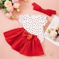 thumbnail image 2 of EnJoCho Kids Baby Girl My First Valentine Outfit Love Heart Print 𝖱omper Sweatshirt Tulle Tutu Skirt Set Baby Clothes Top Skirts Special Ocasion Garb, 2 of 8
