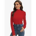 thumbnail image 2 of Women's Turtleneck Long Sleeve Shirts Slim Fitted Lightweight Base Layer Casual Tops, 2 of 6