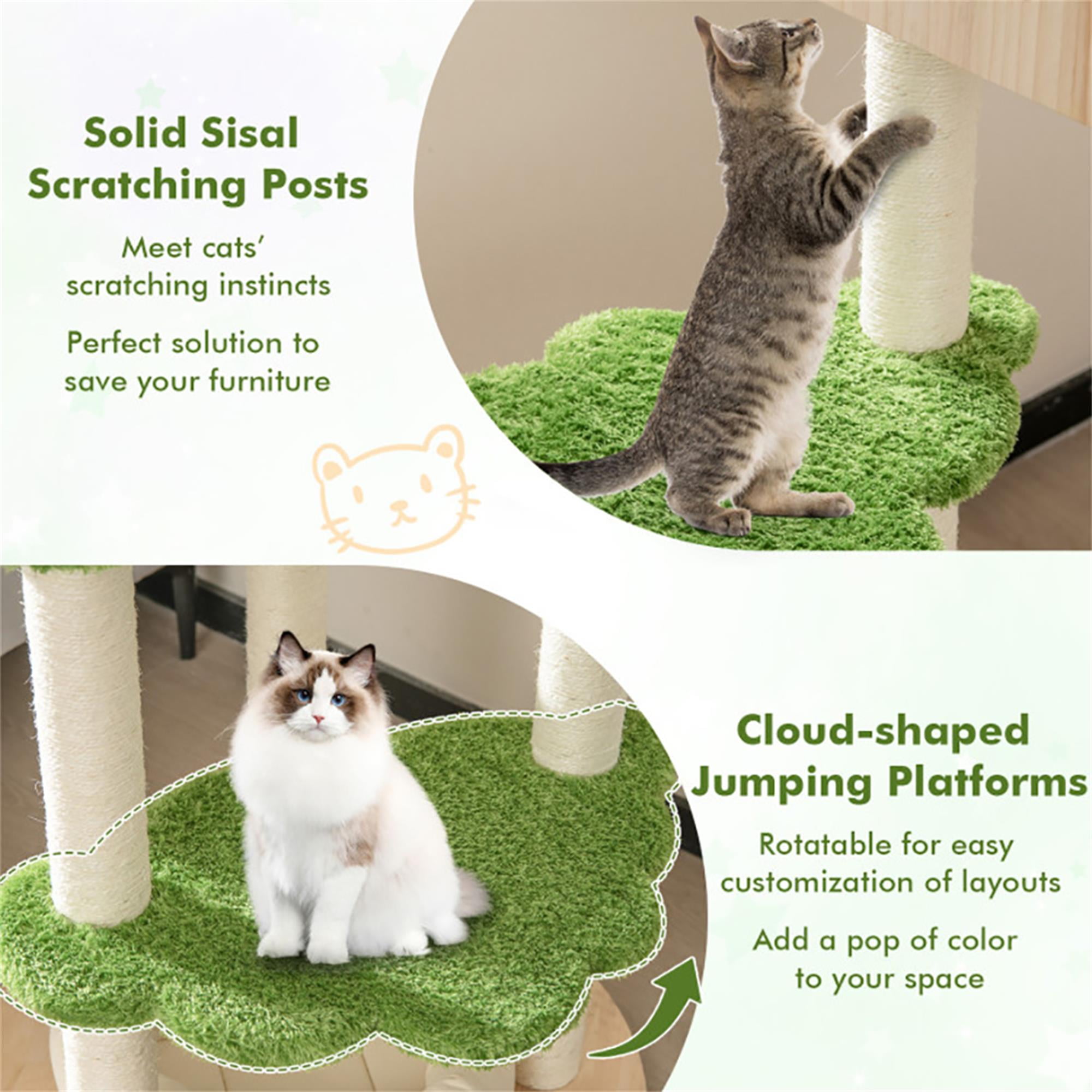Kadyn 55" Modern Cat Tree Tower for Indoor Cats, Multi-Level Cat Condo with Scratching Posts and Soft Cat Bed, Cat Tree House Furniture, Beige