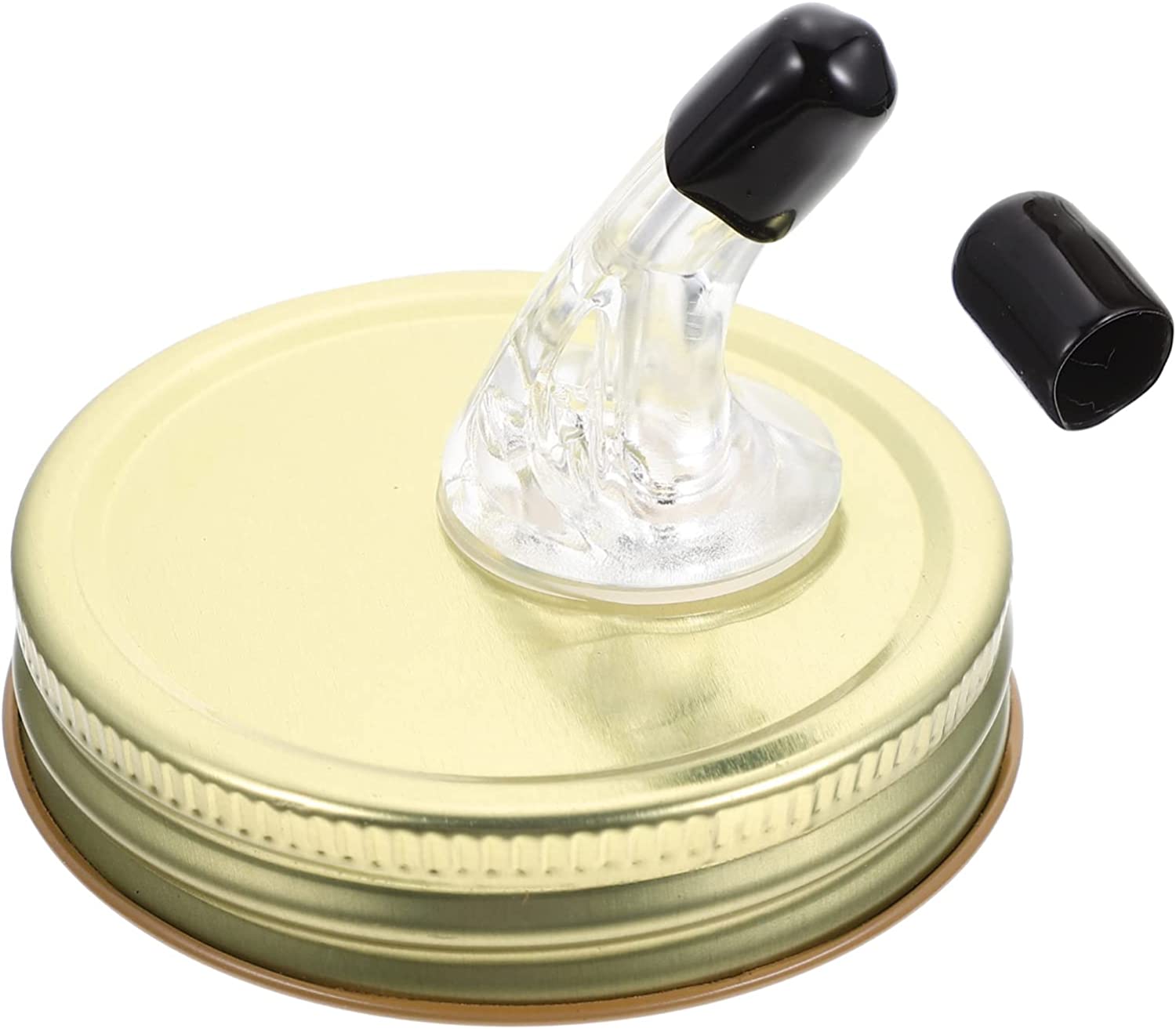 NinebeCJ 1pc Mason Jar Pouring Spout with Lid, Mason Jar Lid Free Flow