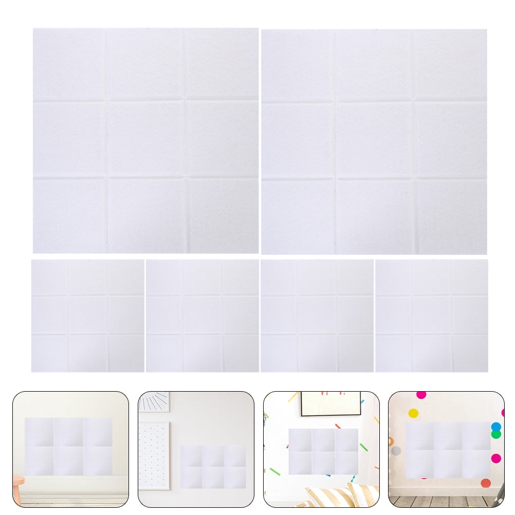 IBASETOY 6Pcs Soundproof Wall Panels White Felt Acoustic Panels for Home Decoration Easy to Cut and Install