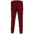 thumbnail image 3 of J. METHOD Men’s Jogger Pants Casual Moto Biker Zipper Slim Fit French Terry Fleece Tapered Leg Elastic Waist NEMP20 Burgundy L, 3 of 6