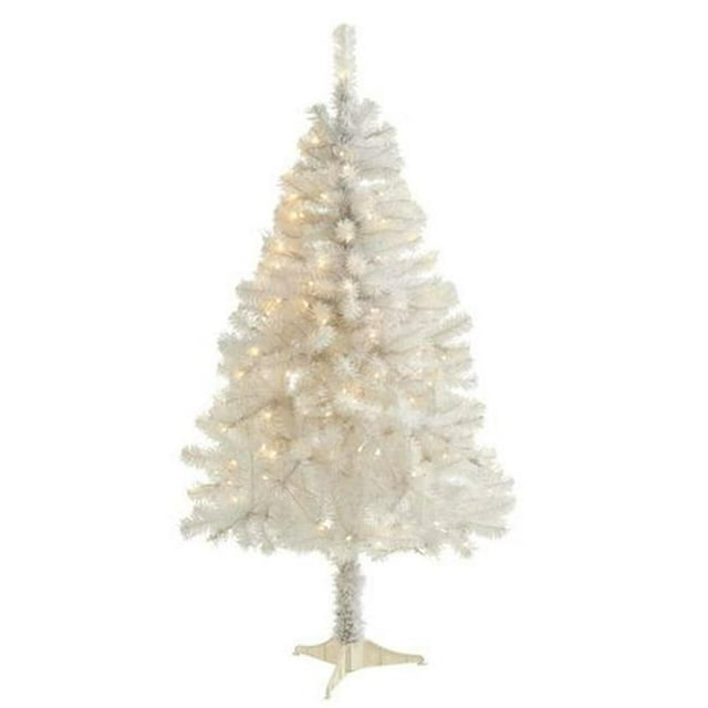 Nearly Natural T1726 5 ft. White Artificial Christmas Tree with 350 Bendable Branches & 150 Clear LED Lights
