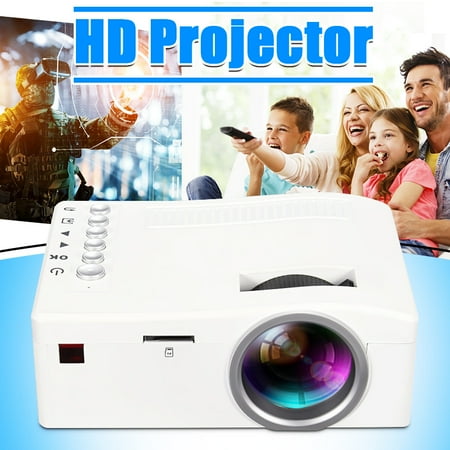 UNIC Home 1080p Mini LED Video Movie Game Projector Compact Pocket Projector Home Theater Cinema Digital Multimedia Projector Built in SPEAKER USB/TF/AV For Sound Bar/ PHONE /TV (Best Cinema Projectors 2019)