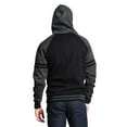 thumbnail image 6 of G-Style USA Men's Heavyweight Contrast Raglan Striped Sleeve Fleece Pullover Hoodie Sweatshirt MH13115 - Black/Charcoal - Small, 6 of 6
