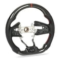 thumbnail image 1 of Volant de Course Sport, Volant de Voiture Cuir Perforé Fond Plat Type D Surface Brillante Fibre de Carbone Résistant à l'Oxydation, 1 of 7