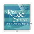 thumbnail image 3 of Rise Shine Coffee Time Bluegreen Stripes 12 x 12 Glass Wall Hanging Sign, 3 of 4
