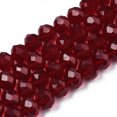 thumbnail image 4 of Glass Beads Strands Faceted Rondelle Dark Red 10x8mm Hole: 1mm about 63~65pcs/strand 49~50cm, 4 of 4
