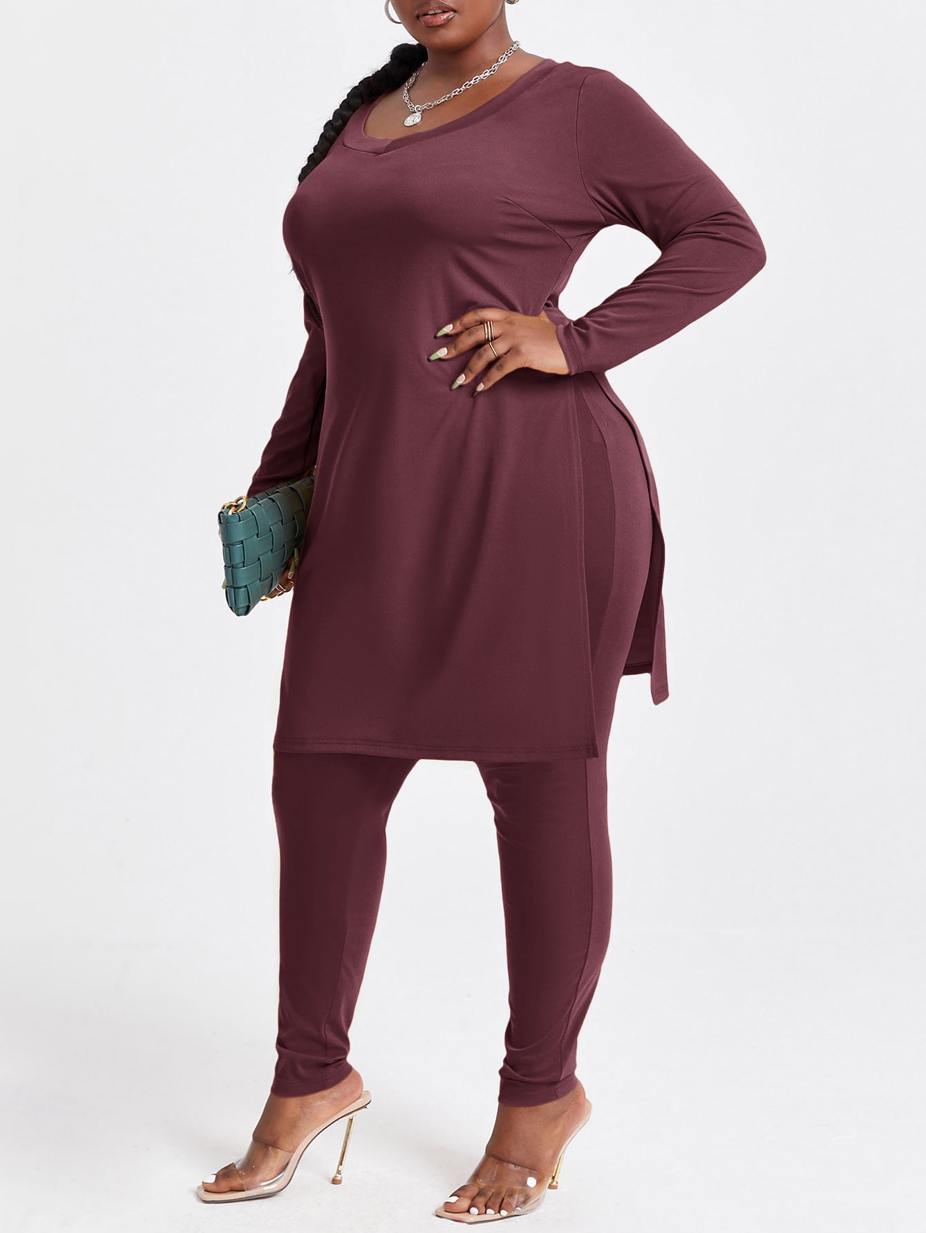 Casual Women's Plus Size Split Hem 