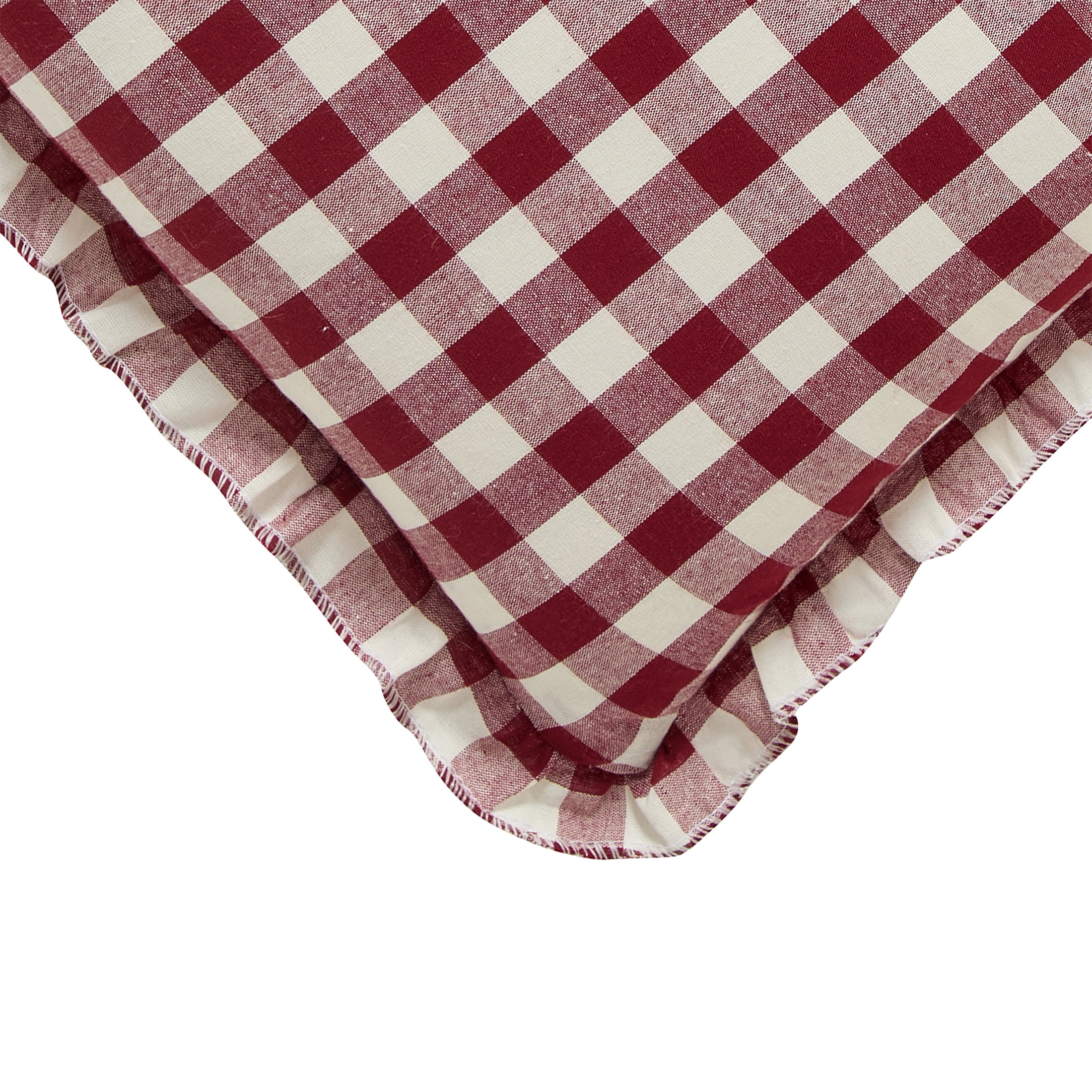 My Texas House 18" x 18" Ivory /Red Micro Gingham Decorative Pillow