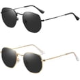 thumbnail image 6 of 2 pack Hexagonal Polarized Sunglasses Men Women Vintage Metal Frame Retro Shade Glasses-USA, 6 of 9