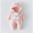 thumbnail image 2 of Mikilon Newborn Baby Bear Onesie Outfit Suit Girls Boys Fleece Jumpsuit Romper Hooded Coat Winter Clothes Outwear Snowsuit, 2 of 3