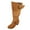 Brown, variant on Wide Calf Boots for Women Slouchy Suede Kitten Heel Dress Mid Calf Booties Side Zipper Buckle Strap Fall Long Boots