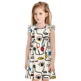 thumbnail image 1 of Balery Aabstract Eyes Camisón de princesa para niñas, pijama de algodón con mangas abullonadas, suave y bonito.-X-Large, 1 of 6