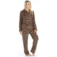 thumbnail image 3 of Women’s Plush Fleece Long Sleeve 2-Piece Button-Down Pajamas PJ Set, 3 of 6