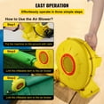 thumbnail image 6 of VEVOR Air Blower, 450w 0.6hp Inflatable Blower, Portable and Powerful Bounce House Blower, 1750Pa Commercial Air Blower Pump Fan, 6 of 9