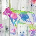 thumbnail image 2 of OnRei 12x12 White Modern Wood Framed Museum Art Print Titled - Cow Colorful, 2 of 4