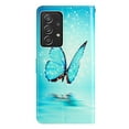 thumbnail image 5 of Allytechgroup Pattern Wallet Flip Case for Samsung Galaxy A23 5G, Premium PU Leather Kickstand Card Slots Cover Case with Wrist Strap Magnetic Clasp Shockproof Anti-Scratch Case, Blue Butterfly, 5 of 7