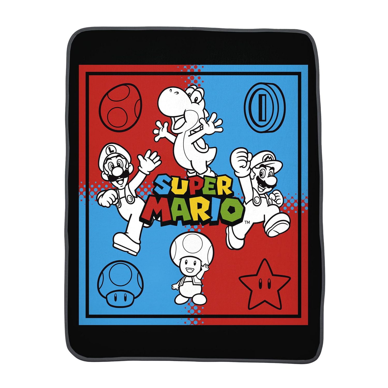 Super Mario "Red White & Bros" Silk Touch Throw, Super Mario Silk Touch Throw