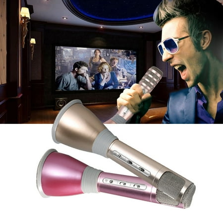 Professional K068 W ireless B luetooth Metal HandHeld Microp hone+Speaker Karaoke Necessary Products Best Gifts