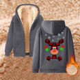 thumbnail image 2 of Chandail de Noël pour Femme à Col Rond avec Renne et Flocon de Neige, Chandail de Noël à Fermeture Éclair, 2 of 4