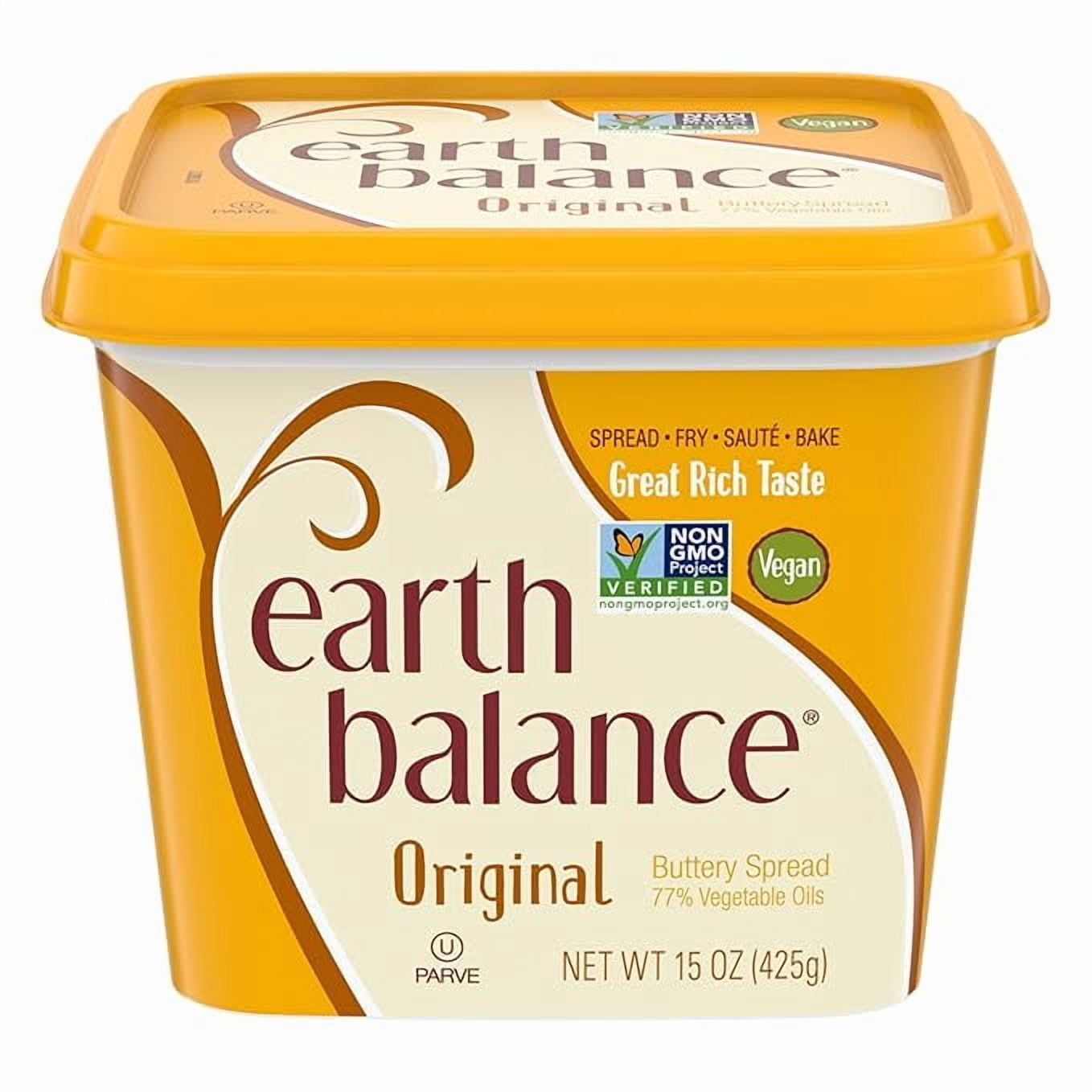 Pack of 1 Earth Balance Original Buttery Spread, Dairy Free Butter Alternative, 15 oz Tub