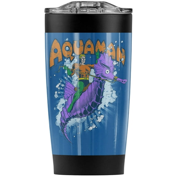 Aquaman Ride Free Stainless Steel Tumbler 20 oz Coffee Travel Mug/Cup, Vacuum Insulated & Double Wall with Leakproof Sliding Lid | Great for Hot Drinks and Cold Beverages