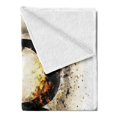 thumbnail image 2 of Letter B Soft Flannel Fleece Throw Blanket, Language Flames Uppercase Wild Hot Blurry Effects Image Typography, Cozy Plush for Indoor and Outdoor Use, 50" x 60", Orange Black Tan, by Ambesonne, 2 of 5