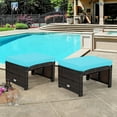 thumbnail image 2 of YYEAN  2 Pieces Patio Rattan Ottomans, All Weather Outdoor Footstool Footrest Seat with Soft Cushion, Hidden Zipper, High-Density Sponge, Wicker Ottoman Seat for Patio, Garden, Poolside (Turquoise), 2 of 10