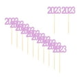 thumbnail image 2 of 12 adornos para cupcakes de Feliz Año Nuevo Suministros para Año Nuevo Suministros para decoraciones de pasteles Violeta, 2 of 9