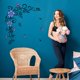 thumbnail image 4 of Calcomanías de pared con flores azules, ramas de vid, hojas, decoración de pared, vinilos extraíbles para dormitorio, sala de estar, oficina, sofá, telón de fondo, pared de TV, decoración del hogar, 4 of 6