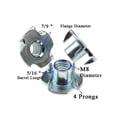 thumbnail image 3 of Tuercas para persianas en forma de T Nut Odinest M8 x 10 mm, 4 puntas, paquete de 30, 3 of 6