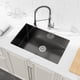 thumbnail image 3 of Fregadero de cocina de acero inoxidable, 30 "x19" cuenco único, Undermount HandmadeSink en negro, con drenaje estándar de EE.UU. y gancho, 3 of 4