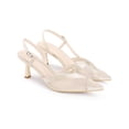 thumbnail image 3 of BLISSFUL STEP Mesh Stiletto Heels Sandals Pointed Toe Pumps for Women Champagne (Size 9.5), 3 of 7
