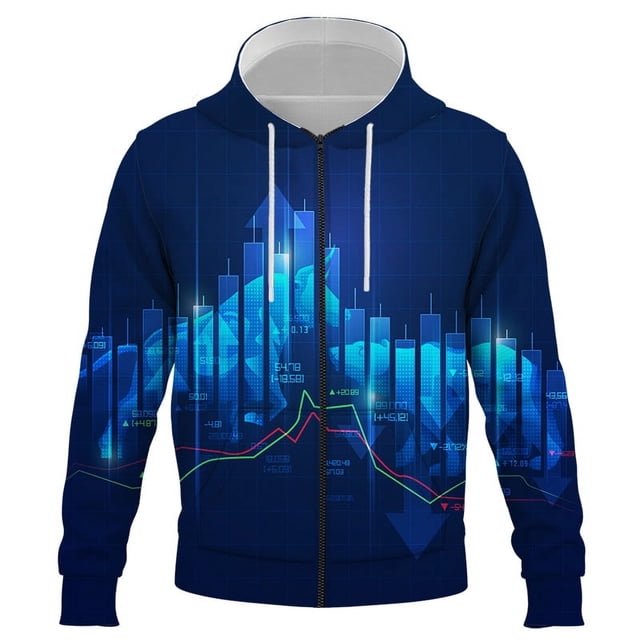 Sudadera con capucha y cremallera de moda con imagen inteligente de IA en 3D para hombre y mujer, sudadera con estampado 3D, jersey informal para niños