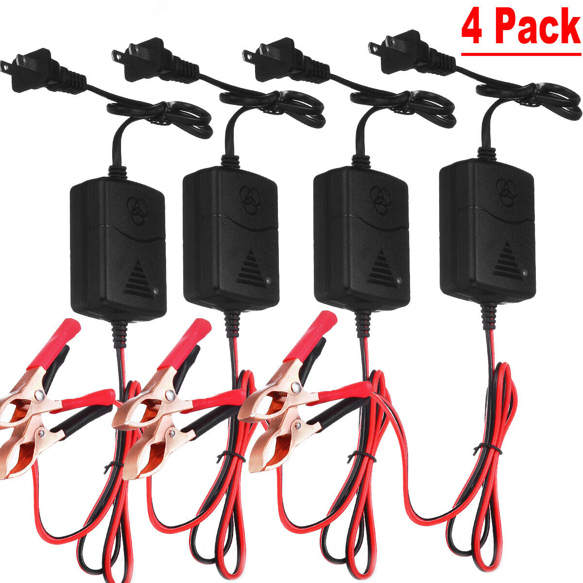 4 Packs Car Battery Charger Maintainer 12V Trickle RV for Truck Motorcycle ATV Auto